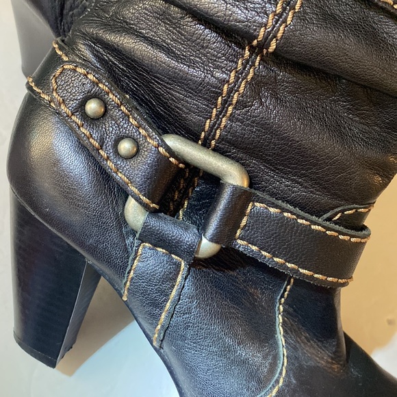 FOSSIL Black Harness Leather Ankle Boot size 6 - Picture 13 of 14